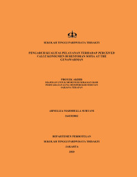 Image of PENGARUH KUALITAS PELAYANAN TERHADAP PERCEIVED
VALUE KONSUMEN DI RESTORAN SOFIA AT THE
GUNAWARMAN