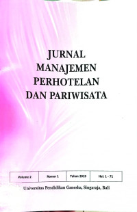 Image of Jurnal Manajemen Perhotelan dan Pariwisata